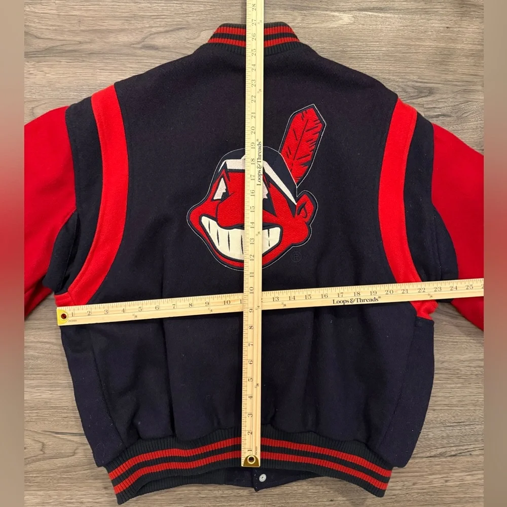 Vintage Cleveland Indians Wool Varsity Jacket Red/Blue Genuine Merchandise Large - Picture 7 of 7